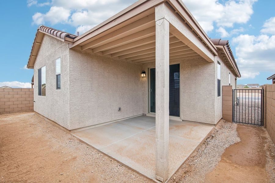 Exterior details and patio area of a home in Mirador Ridge Blossom, Tucson (Image 3).