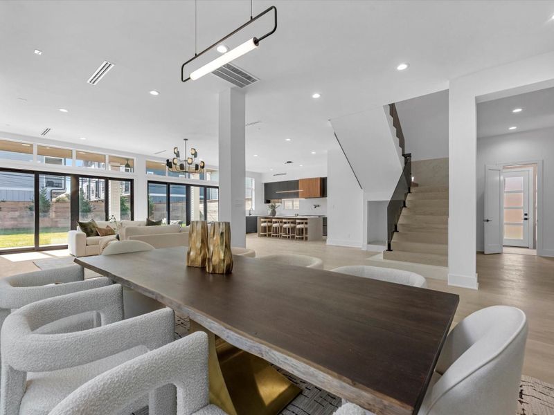 Custom light fixtures throughout the home.