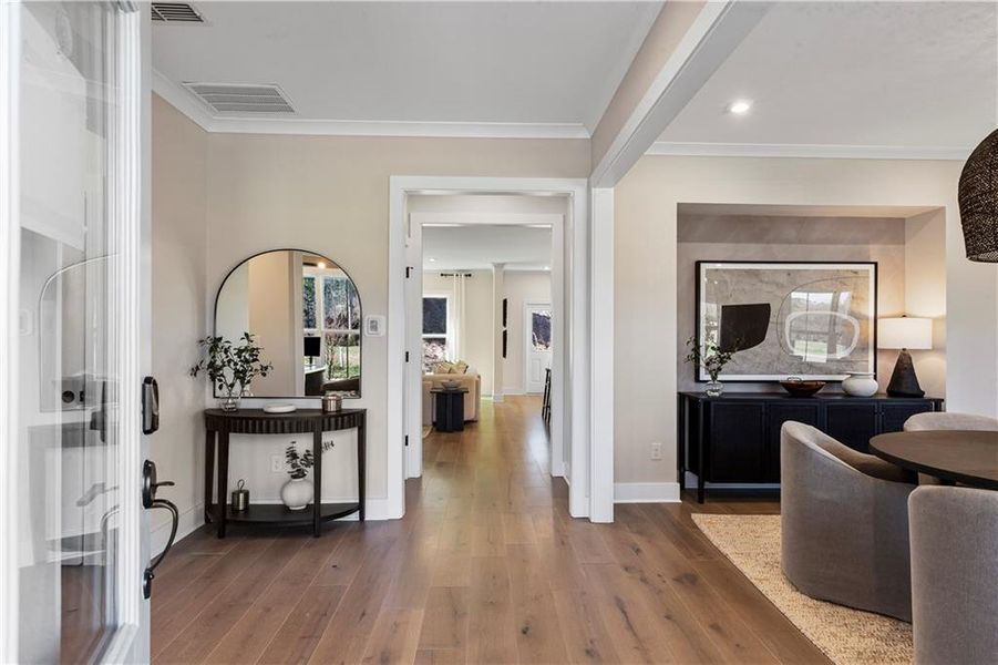 Furnished interior view inside a new home in Ashworth Estates, Powder Springs (Image 3). Furnished interior view inside a new home in Ashworth Estates, Powder Springs (Image 3).