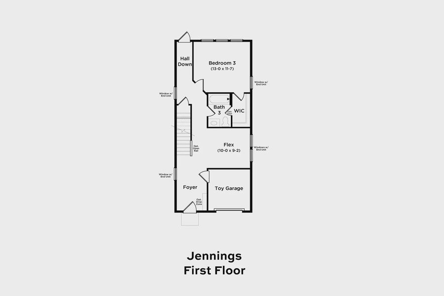 2D floor plan layout of this home in Clear Springs Townhomes, North Charleston, SC (Image 2).