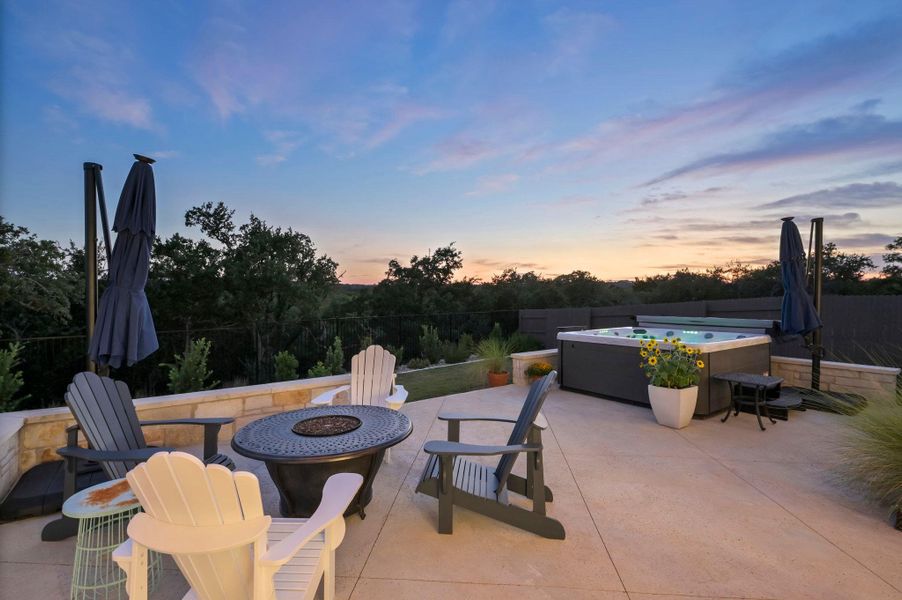 Unwind on the back patio while taking in breathtaking sunset views at the end of the day Unwind on the back patio while taking in breathtaking sunset views at the end of the day