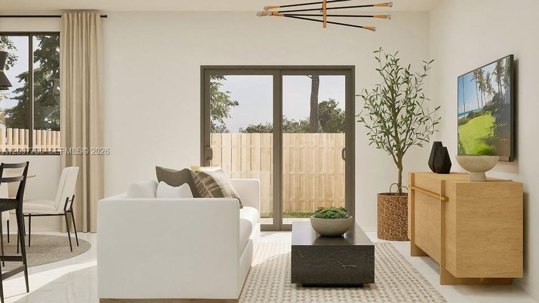 Furnished interior view inside a new home in Sunscapes, Florida City (Image 7).