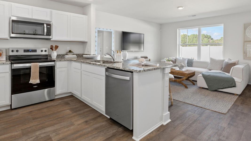 Furnished interior view inside a new home in Waterside Townhomes, Surf City (Image 7).
