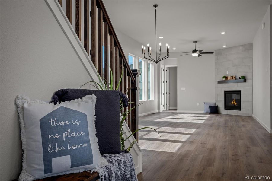 Furnished interior view inside a new home in Revel Crossing at Wolf Ranch – The Outlook Collection, Colorado Springs (Image 7).