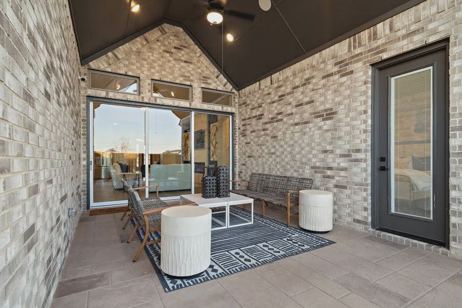 Exterior details and patio area of a home in Karis, Crowley (Image 3).
