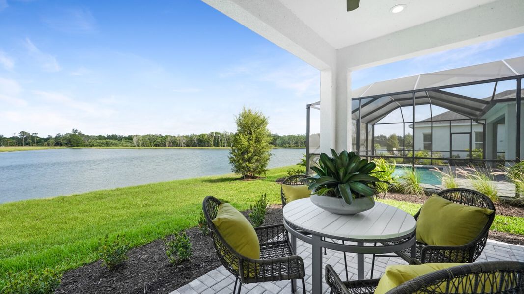 Exterior details and patio area of a home in Wildleaf, Parrish (Image 36).
