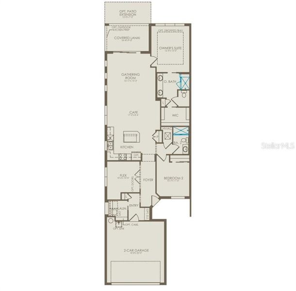 2D floor plan layout of this home in Del Webb Sunbridge, St. Cloud, FL (Image 4).