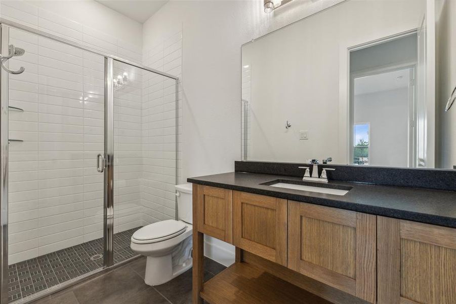 Guest baths with luxurious finishes will make your guests feel right at home.