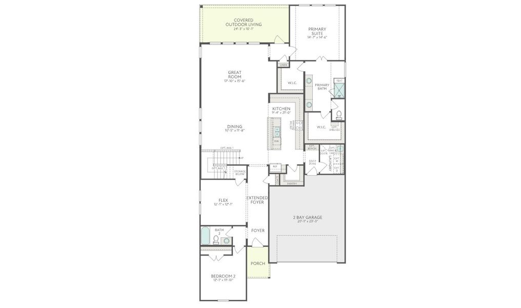 2D floor plan layout for the Evelyn by Tri Pointe Homes in Discovery Collection at LaPrelle, Fort Worth, TX (Image 5). 2D floor plan layout for the Evelyn by Tri Pointe Homes in Discovery Collection at LaPrelle, Fort Worth, TX (Image 5).