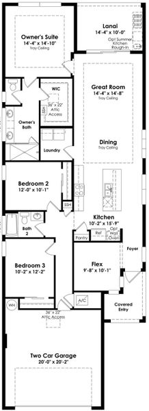 2D floor plan layout of this home in Rivella, Port St. Lucie, FL (Image 3).