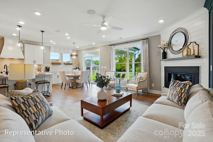 Furnished interior view inside a new home in Heritage - 55+ Community, Indian Trail (Image 4). Furnished interior view inside a new home in Heritage - 55+ Community, Indian Trail (Image 4).