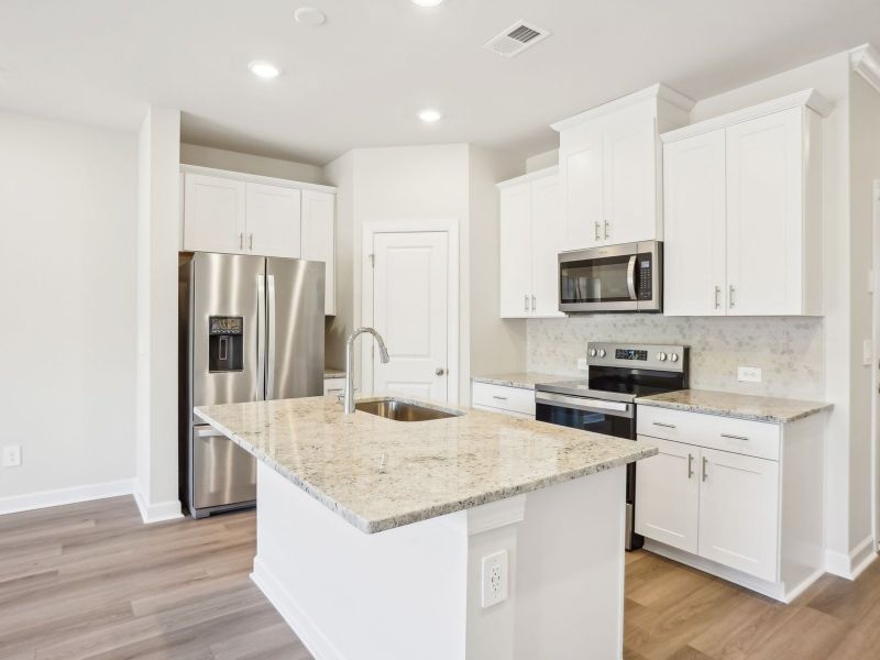 With countless storage cabinets, you'll always have room for your kitchen essentials.