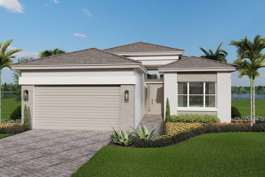 Representative exterior photo of a completed home built from the Stellar by GL Homes in Valencia Sky (55+), Naples, FL (Image 2).