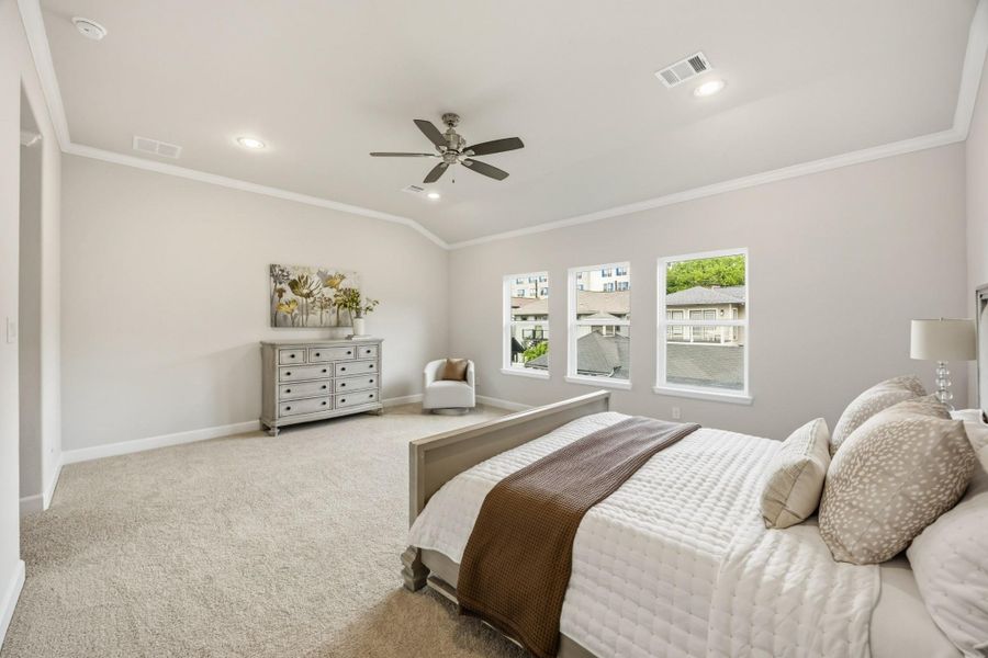 Envision a cozy seating area, Internet-ready, where relaxation meets connectivity, against the backdrop of the primary bedroom's gracious layout. Envision a cozy seating area, Internet-ready, where relaxation meets connectivity, against the backdrop of the primary bedroom's gracious layout.