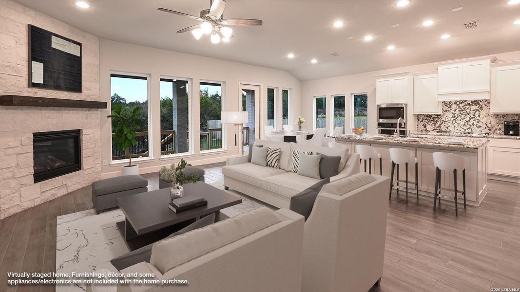 Furnished interior view inside a new home in Johnson Ranch 55', Bulverde (Image 8).