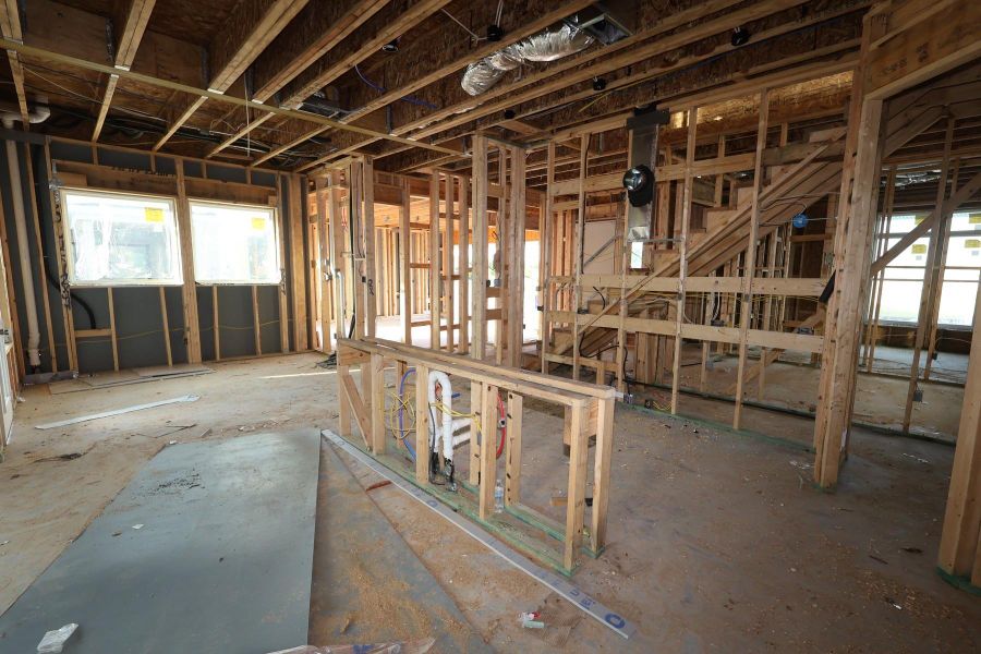 In-progress construction of a new home in Easthaven at Bridgeland Central - Vision Collection, Cypress, TX (Image 8). In-progress construction of a new home in Easthaven at Bridgeland Central - Vision Collection, Cypress, TX (Image 8).