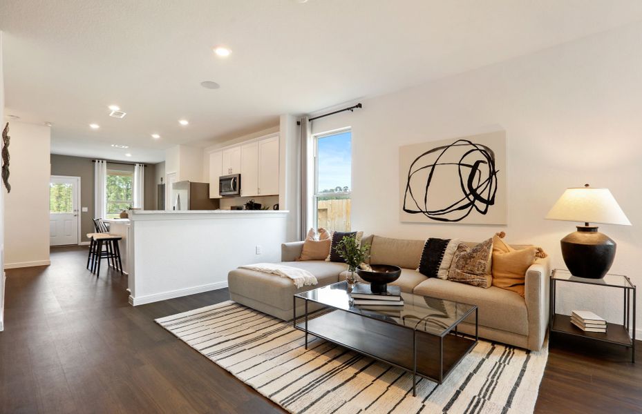 Representative furnished interior of a home built from the Taft by Pulte Homes in Crosswinds, Kyle (Image 6). Representative furnished interior of a home built from the Taft by Pulte Homes in Crosswinds, Kyle (Image 6).