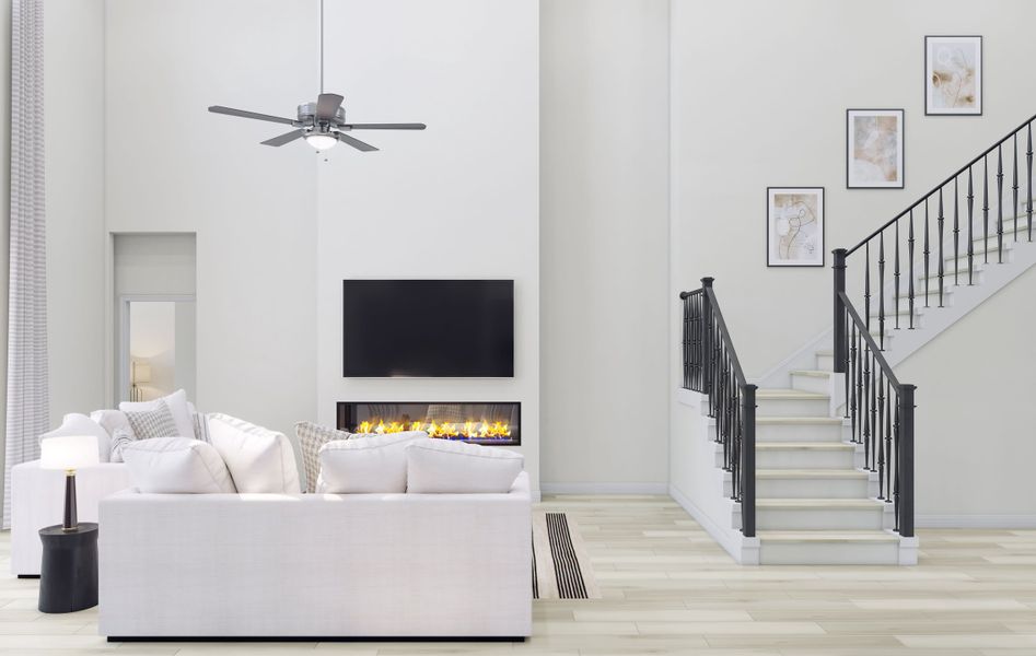 Representative furnished interior of a home built from the Verdin by Tri Pointe Homes in Oakhill Reserve, Tomball (Image 13).