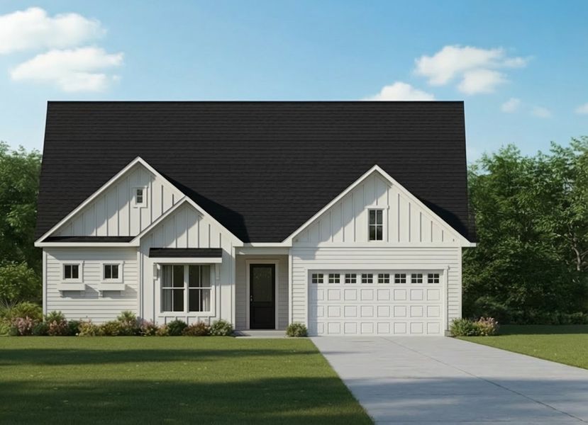 Representative exterior photo of a completed home built from the Madison by Acrew Homes in Country Club Creek, Ayden, NC (Image 2). Representative exterior photo of a completed home built from the Madison by Acrew Homes in Country Club Creek, Ayden, NC (Image 2).