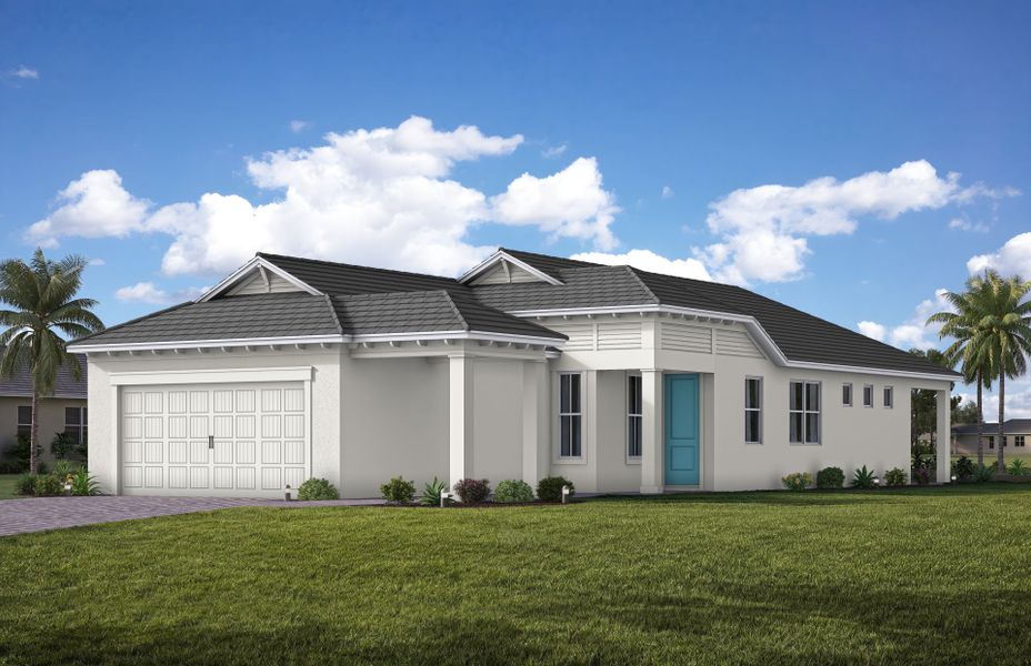 Representative exterior photo of a completed home built from the Flagstone by Pulte Homes in SeaFlower, Bradenton, FL (Image 29). Representative exterior photo of a completed home built from the Flagstone by Pulte Homes in SeaFlower, Bradenton, FL (Image 29).