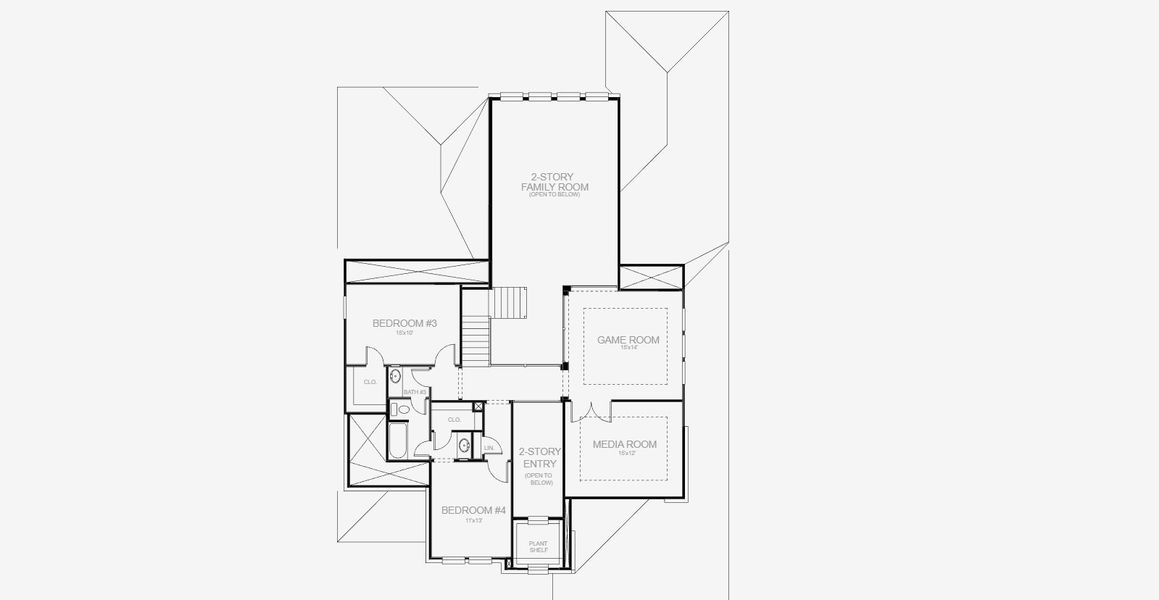 2D floor plan layout for the 3568W by Perry Homes in Katy Court, Katy, TX (Image 3).