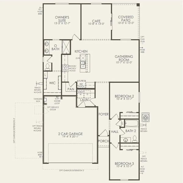 2D floor plan layout of this home in Festival Foothills, Buckeye, AZ (Image 4).