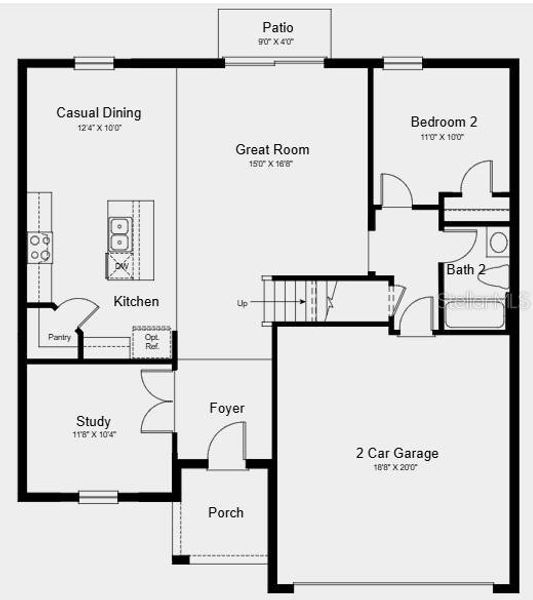 2D floor plan layout of this home in Firethorn, Parrish, FL (Image 3).