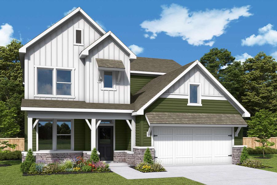 Representative exterior photo of a completed home built from the The Boxwell by David Weekley Homes in The Preserve at Five Oaks, Lebanon, TN (Image 9). Representative exterior photo of a completed home built from the The Boxwell by David Weekley Homes in The Preserve at Five Oaks, Lebanon, TN (Image 9).