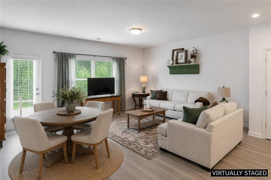 Furnished interior view inside a new home in Ellison Square, Sugar Hill (Image 6). Furnished interior view inside a new home in Ellison Square, Sugar Hill (Image 6).