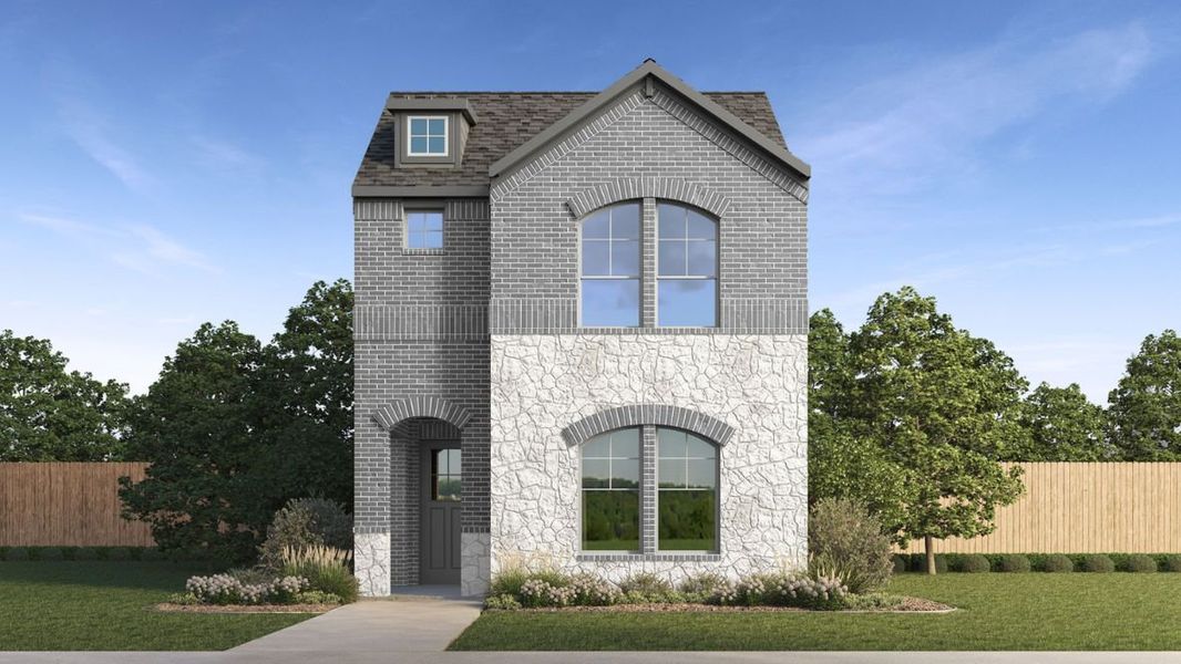 Representative exterior photo of a completed home built from the Plan by D.R. Horton in Waterbend, Euless, TX (Image 4).