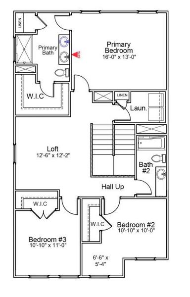 2D floor plan layout of this home in Central Creek, Goose Creek, SC (Image 4).