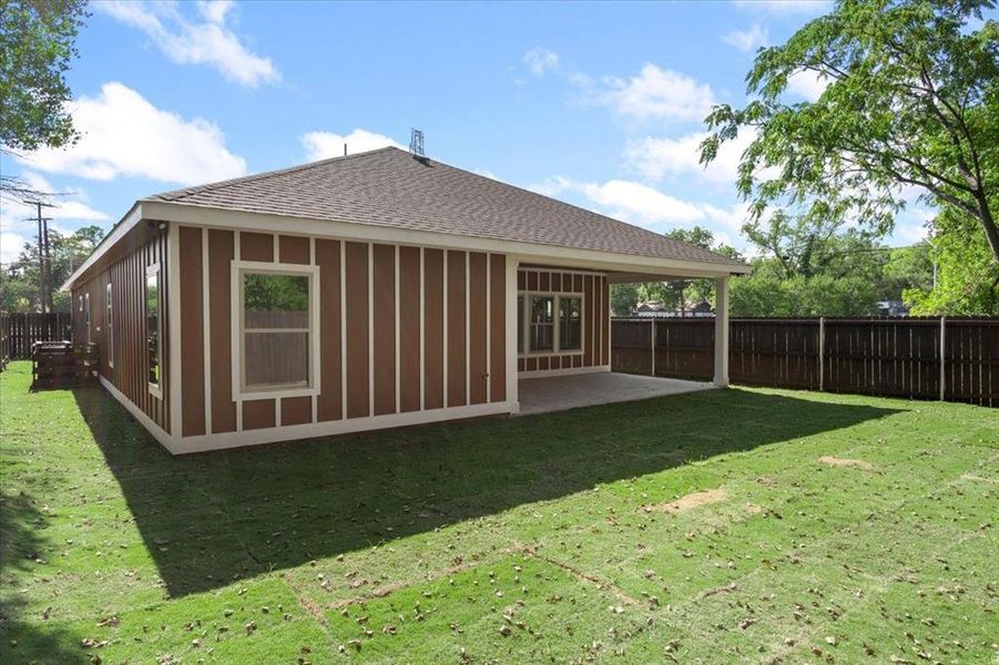Exterior details and patio area of a home in , Dallas (Image 3). Exterior details and patio area of a home in , Dallas (Image 3).