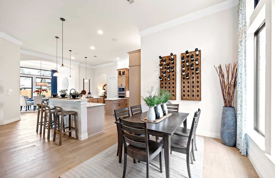 Representative furnished interior of a home built from the 2855 by Ravenna Homes in The Woodlands Hills 65′, Willis (Image 10).