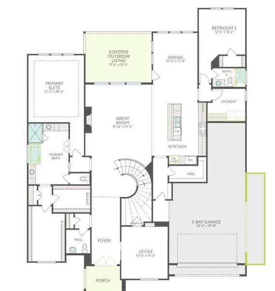 2D floor plan layout of this home in Harvest Green, Richmond, TX (Image 4).