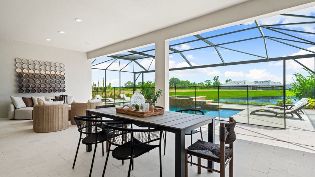 Representative exterior details of a home built from the Pallazio II by Taylor Morrison in Esplanade at Kingston, Estero (Image 4).