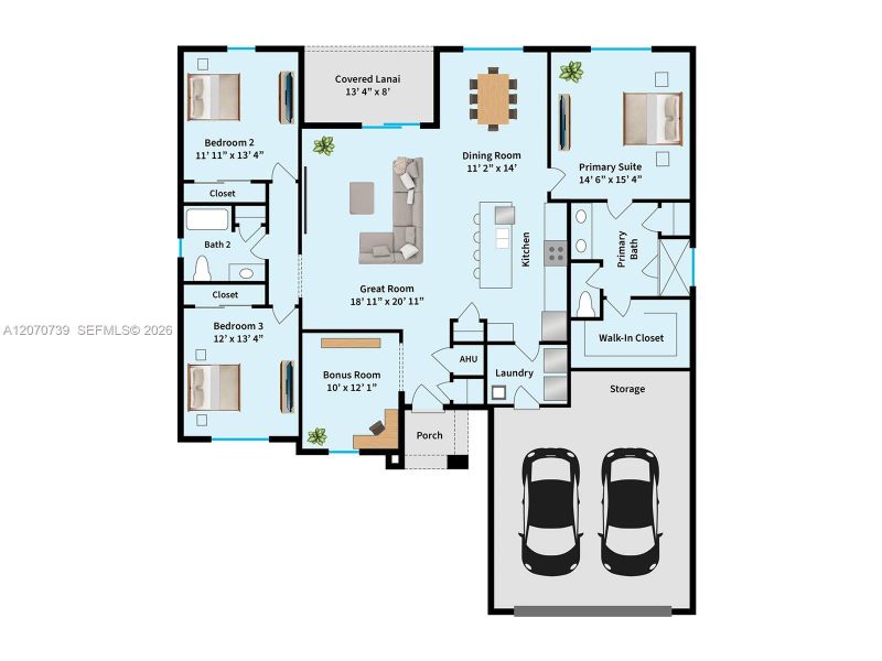 2D floor plan layout of this home in , Palm Bay, FL (Image 6).