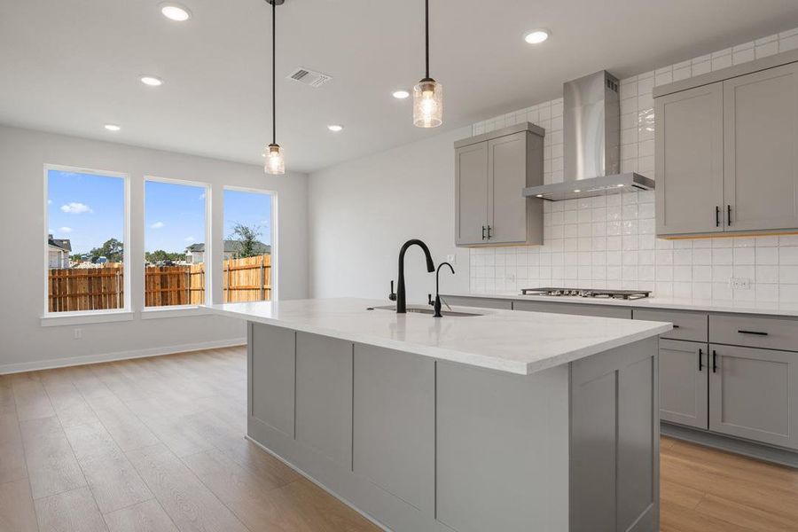 Furnished interior view inside a new home in Terrace Collection at Heritage, Dripping Springs (Image 9). Furnished interior view inside a new home in Terrace Collection at Heritage, Dripping Springs (Image 9).