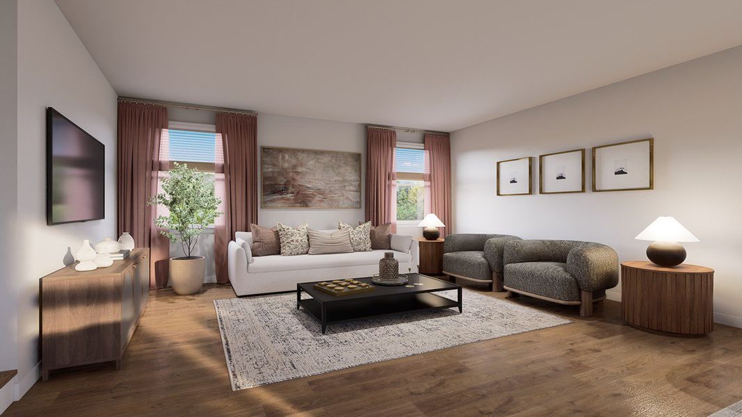 Representative furnished interior of a home built from the Woodland by D.R. Horton in The Cove at Mallard Crossing, Summerville (Image 7). Representative furnished interior of a home built from the Woodland by D.R. Horton in The Cove at Mallard Crossing, Summerville (Image 7).