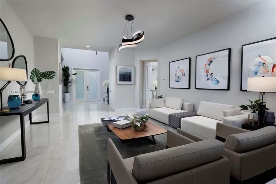 Furnished interior view inside a new home in , Miami (Image 16).