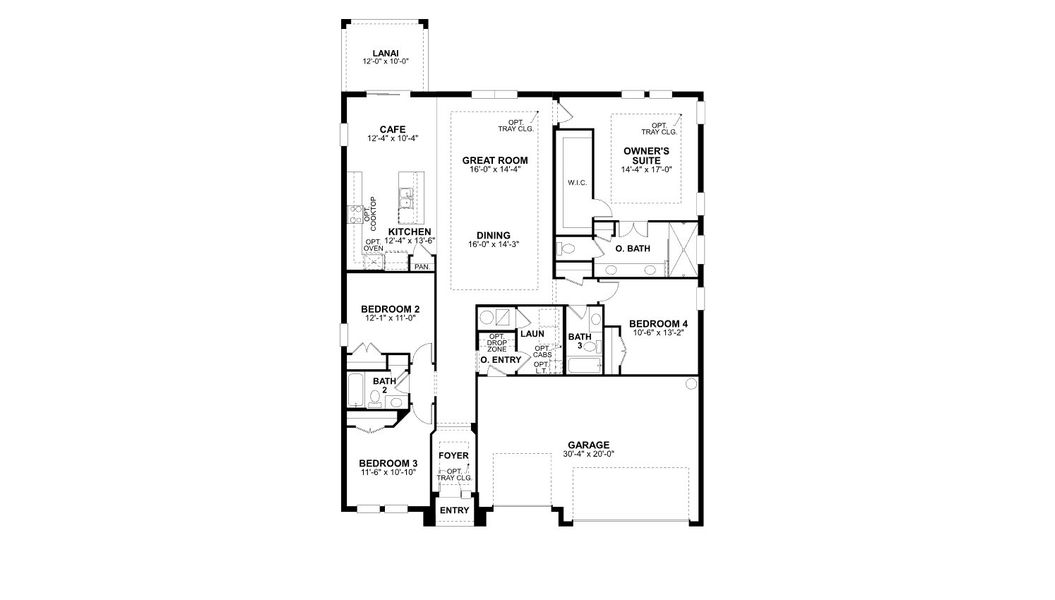 2D floor plan layout for the Crystal by M/I Homes in Hawkstone, Sarasota, FL (Image 3).
