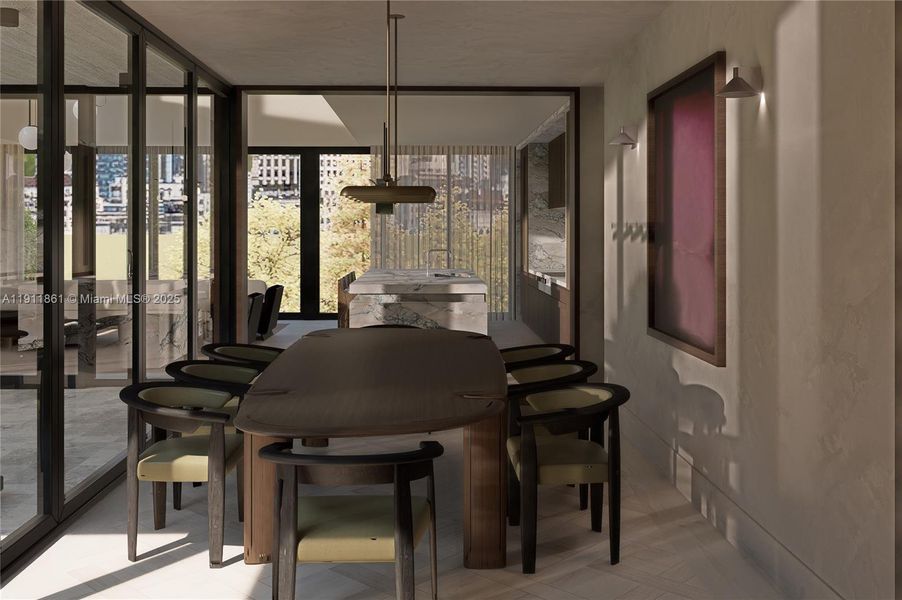 Furnished interior view inside a new home in , Miami Beach (Image 25).