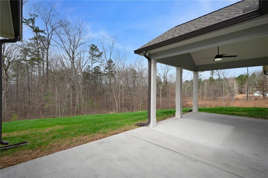 Exterior details and patio area of a home in , White (Image 23).