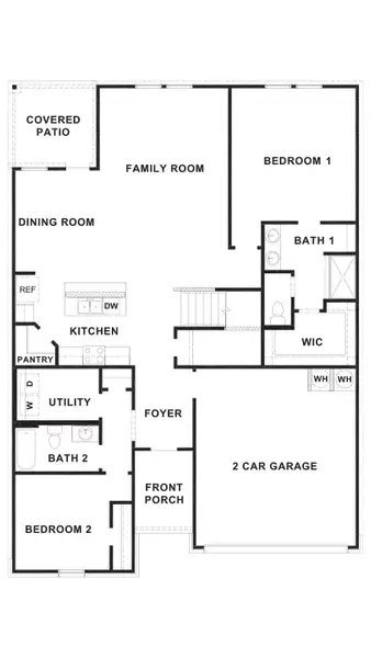 2D floor plan layout of this home in Arroyo Ranch, Seguin, TX (Image 4).