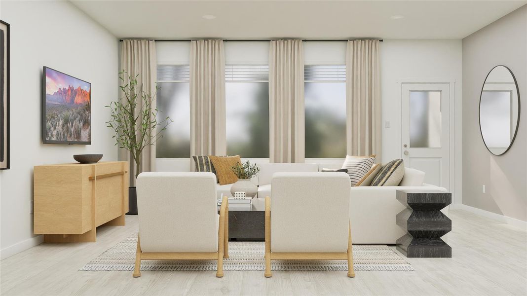 Furnished interior view inside a new home in River Bridge Ranch, San Marcos (Image 30).