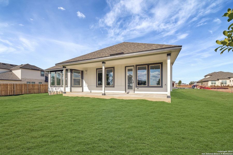 Exterior details and patio area of a home in Preserve at Annabelle Ranch, San Antonio (Image 4). Exterior details and patio area of a home in Preserve at Annabelle Ranch, San Antonio (Image 4).