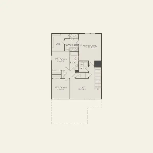 2D floor plan layout for the Mill Run by Pulte Homes in Waypointe, Port Orange, FL (Image 3).