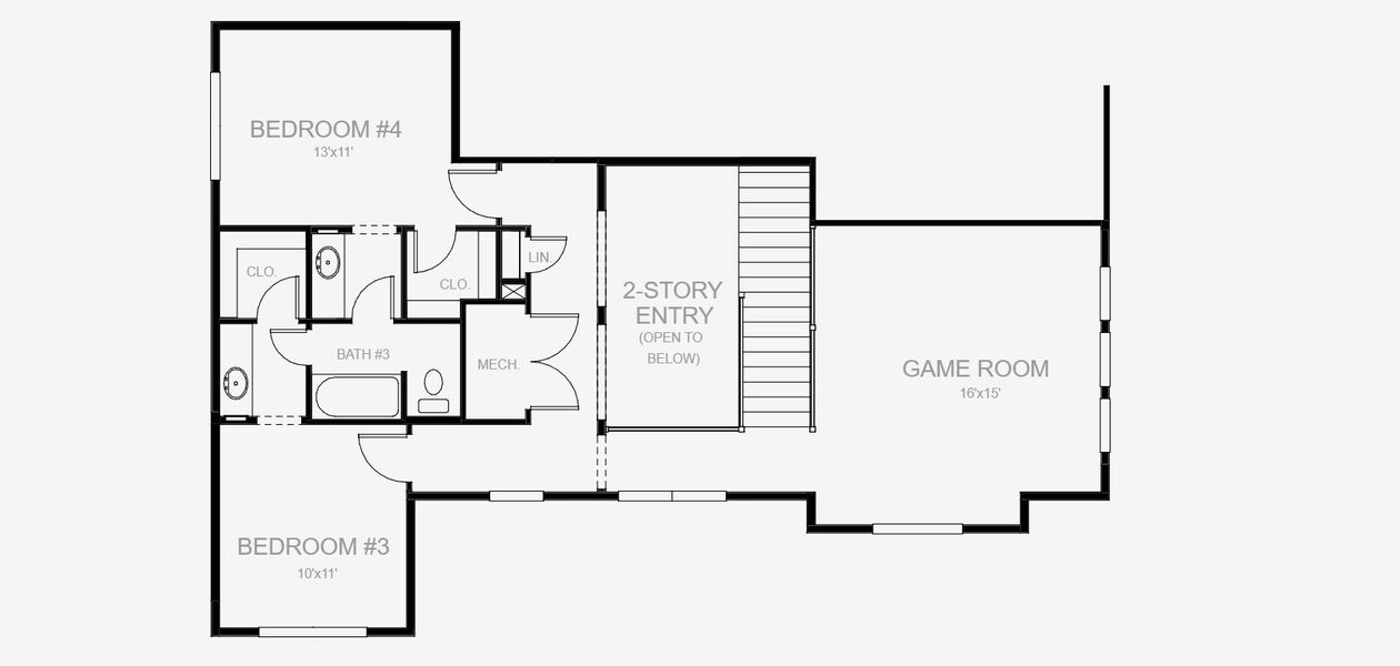 2D floor plan layout for the 3301F by Perry Homes in Sanctuary at Seaire, Parrish, FL (Image 4).