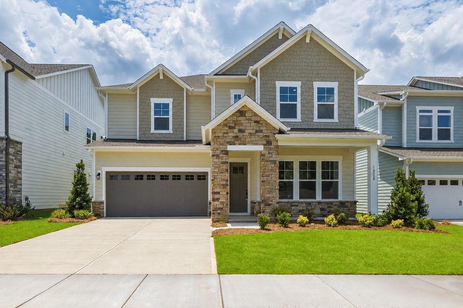 Representative exterior photo of a completed home built from the The Starflower by David Weekley Homes in The Reserve at Cadia Village, Matthews, NC (Image 2). Representative exterior photo of a completed home built from the The Starflower by David Weekley Homes in The Reserve at Cadia Village, Matthews, NC (Image 2).