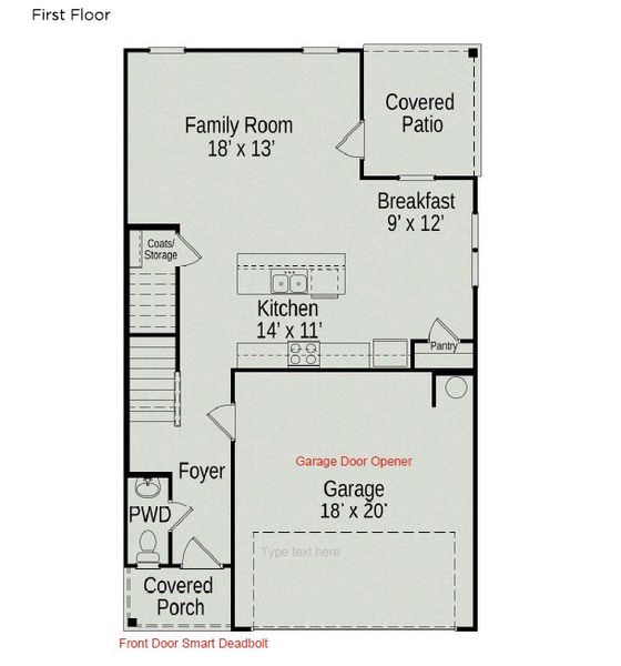 2D floor plan layout of this home in The Exchange, Vass, NC (Image 19).