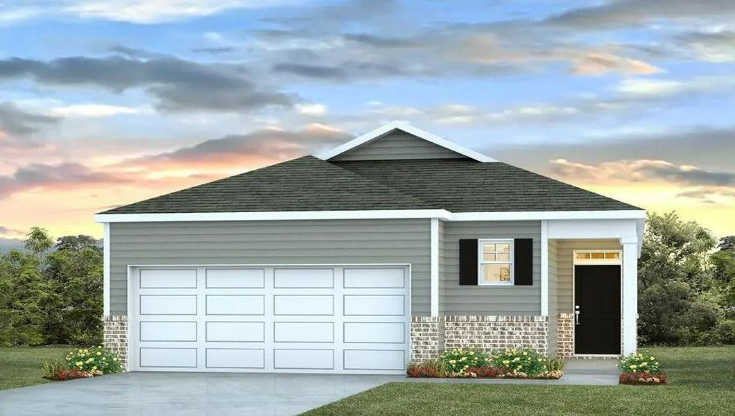 Representative exterior photo of a completed home built from the Glenwood by D.R. Horton in Pine Hills at Cane Bay, Summerville, SC (Image 21).